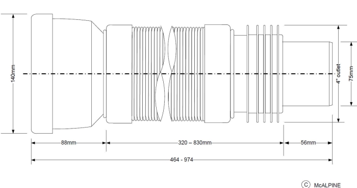 Technische Zeichnung Dach Flex Verbinder PP Weiß